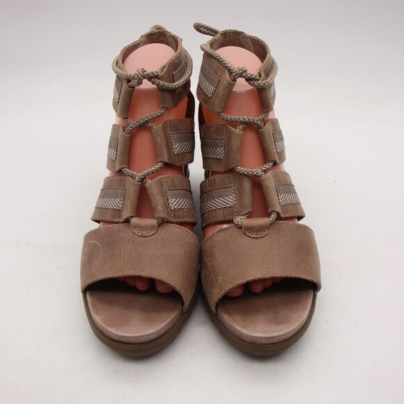Sorel Joanie II Women's Size 9.5 Lace Up Wedge Sandals Brown NL3272-240 - Picture 2 of 8